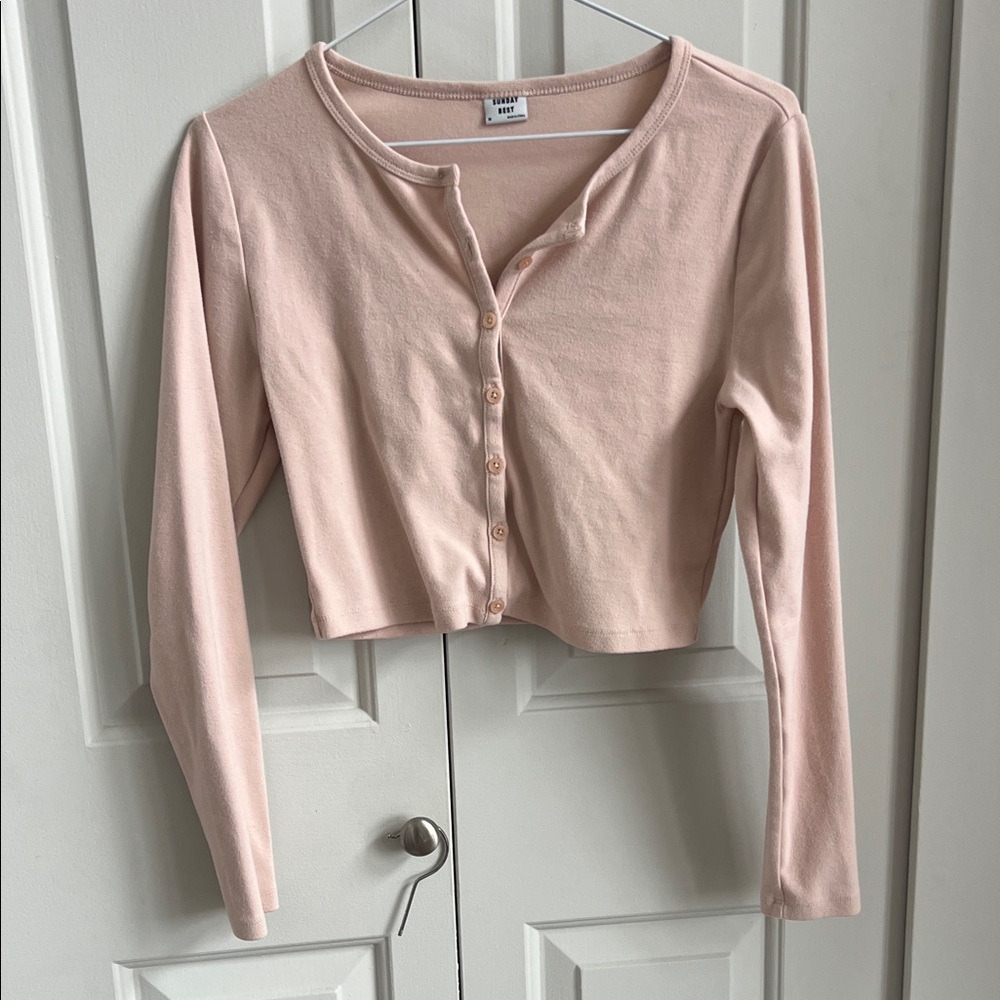 Sunday Best Blush Pink Ribbed Top